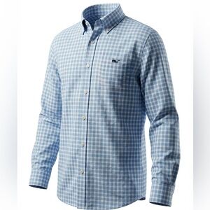 Vineyard Vines boys Light Blue Plaid button down  Shirt size 6